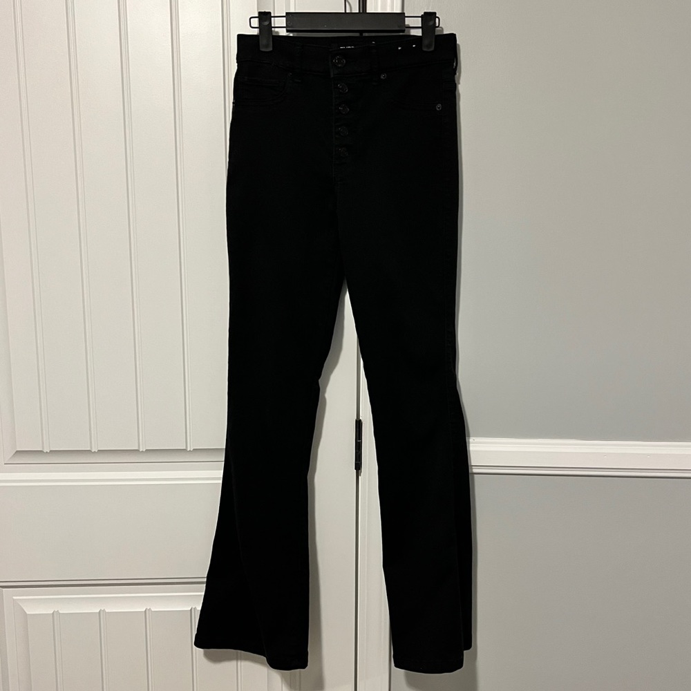 Express black slim flare jeans
